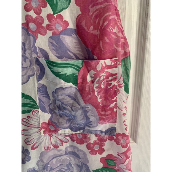 Floral Sleeveless Button Up Shirt Blouse Women's Pink Purple White - Picture 3 of 9